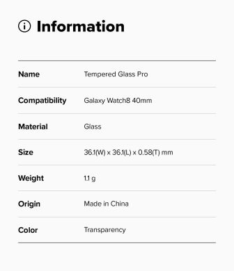 Комплект защитных стекол (2шт) Ringke Tempered Glass Pro для Samsung Galaxy Watch 8 (40mm) - Clear