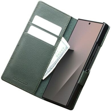 Кожаный чехол QIALINO Wallet Case (FF) для Samsung Galaxy Fold 8 Ultra - Green