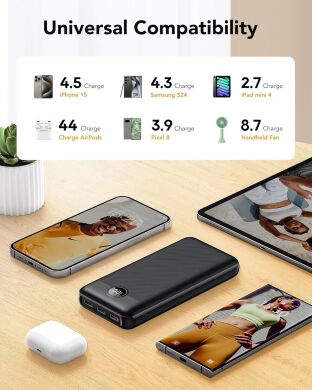 Внешний аккумулятор VEGER V2708 PD20W + QC3.0 (27000mAh) - Black