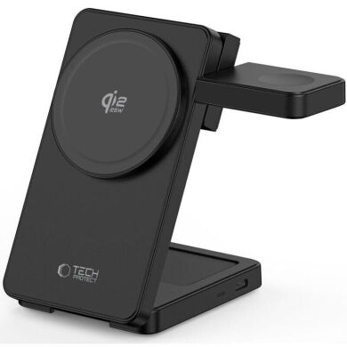 Бездротовий зарядний пристрій Tech-Protect A56 3 in 1 MagSafe Qi2.2 (25W) 5906302324415 - Black