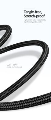 Кабель USAMS US-SJ411 U26 4in1 USB to Combo (2A, 0.35m) - Black