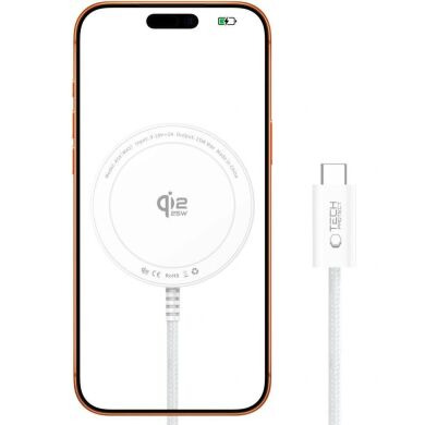 Бездротовий зарядний пристрій Tech-Protect A54 Magnetic 25W Qi2.2 (5906302323906) - White