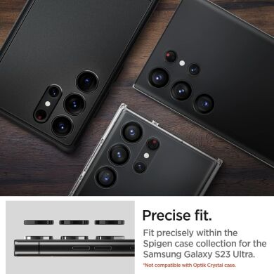 Комплект защитных стекол Spigen (SGP) Optik Pro Lens Protector для Samsung Galaxy S23 Ultra (S918) - Black