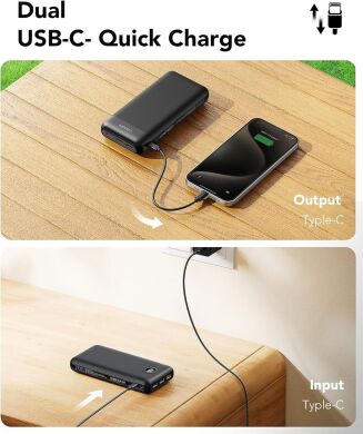 Внешний аккумулятор VEGER V2708 PD20W + QC3.0 (27000mAh) - Black