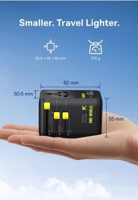 Мережевий зарядний пристрій Baseus PicoGo AG11 (2USB+Type-C+2AC) + кабель Type-C (E0307F) - Cosmic Black