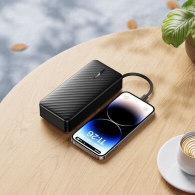 Внешний аккумулятор BOROFONE BJ84A 10W (20000mAh) + кабель MicroUSB + Type-C + Lightning + USB - Black