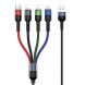 Кабель USAMS US-SJ411 U26 4in1 USB to Combo (2A, 0.35m) - Black. Фото 1 из 18