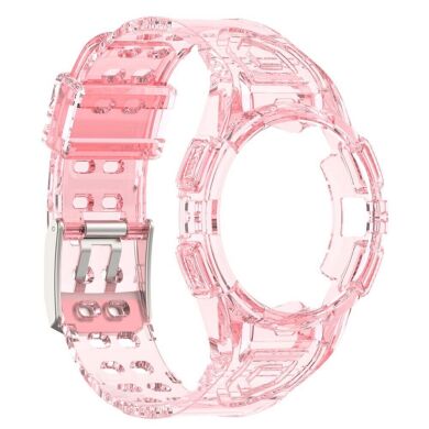 Ремешок Deexe Solid Color для Samsung Galaxy Watch 4 / 5 (44mm) - Transparent Pink