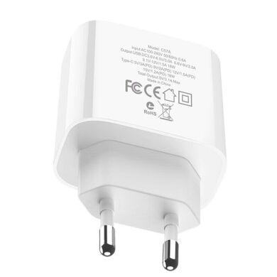 Мережевий зарядний пристрій Hoco C57A QC3.0 - White