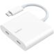 Перехідник Belkin Connect Type-C to Dual-Port Type-C (100W, 0.15m) WCZ002dsWH-APL - White