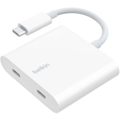 Перехідник Belkin Connect Type-C to Dual-Port Type-C (100W, 0.15m) WCZ002dsWH-APL - White