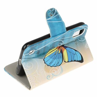 Чехол-книжка Deexe Color Wallet для Samsung Galaxy A01 (A015) - Blue Butterfly