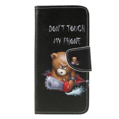 Чехол-книжка Deexe Color Wallet для Samsung Galaxy M20 (M205) - Angry Bear and Warning Words