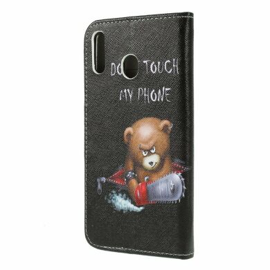 Чехол-книжка Deexe Color Wallet для Samsung Galaxy M20 (M205) - Angry Bear and Warning Words