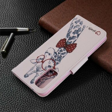 Чохол-книжка Deexe Color Wallet для Samsung Galaxy S20 (G980) - Adorable Giraffe Wearing Glasses