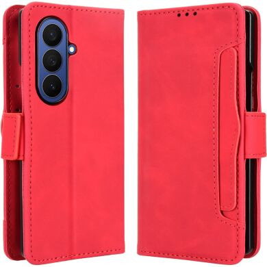 Чехол-книжка с карманами Deexe Wallet Stand (FF) для Samsung Galaxy Fold 8 Ultra - Red