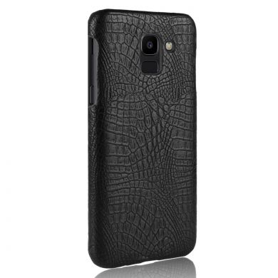 Пластиковый чехол Deexe Croco Style для Samsung Galaxy J6 2018 (J600) - Black