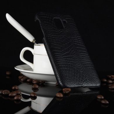 Пластиковий чохол Deexe Croco Style для Samsung Galaxy J6 2018 (J600), Black
