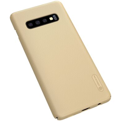 Пластиковий чохол NILLKIN Frosted Shield для Samsung Galaxy S10 Plus - Gold