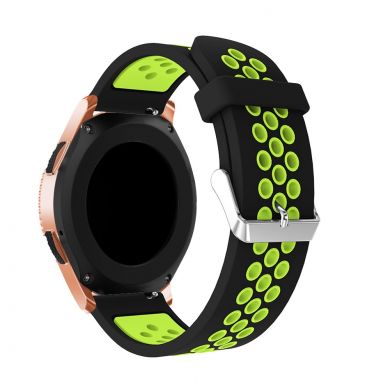 Ремешок Deexe Dual Color для Samsung Galaxy Watch 42mm / Watch 3 41mm - Black/Green