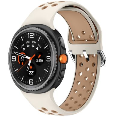 Ремешок Deexe Dual Color для Samsung Galaxy Watch 8 (40/44mm) / 8 Classic - Starlight / Milk Tea