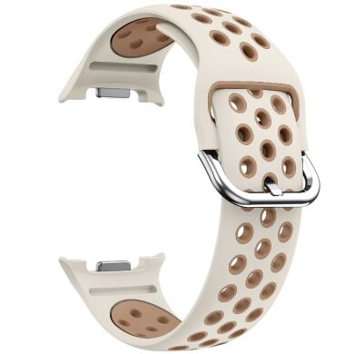 Ремешок Deexe Dual Color для Samsung Galaxy Watch 8 (40/44mm) / 8 Classic - Starlight / Milk Tea