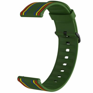 Ремешок Deexe Twill Color Strap для часов с шириной крепления 22мм - Green / Colorful