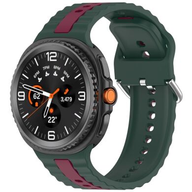 Ремінець Reframe Vertical Strip для Samsung Galaxy Watch 8 (40/44mm) / 8 Classic (43/47mm) / Ultra 2 - Dark Green / Wine Red