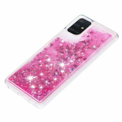 Силіконовий (TPU) чохол Deexe Liquid Glitter для Samsung Galaxy A51 (А515) - Rose
