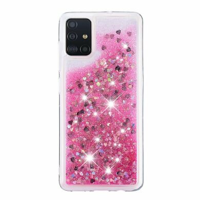 Силіконовий (TPU) чохол Deexe Liquid Glitter для Samsung Galaxy A51 (А515) - Rose
