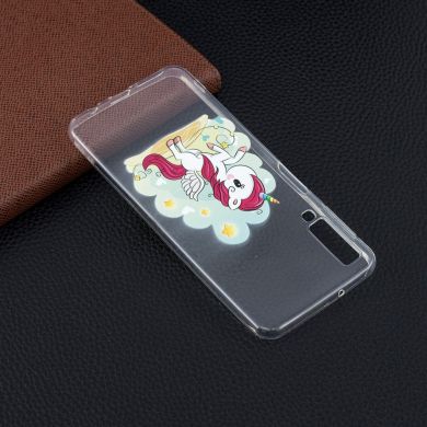 Силиконовый (TPU) чехол Deexe Pretty Glossy для Samsung Galaxy A7 2018 (A750) - Unicorn