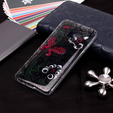 Силиконовый (TPU) чехол Deexe Pretty Glossy для Samsung Galaxy J6 2018 (J600) - Butterfly and Flower