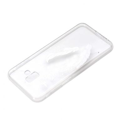 Силіконовий (TPU) чохол Deexe Pretty Glossy для Samsung Galaxy J6+ (J610) - White Feather and Bird