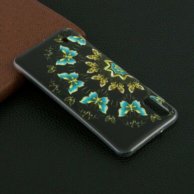 Силіконовий (TPU) чохол Deexe Pretty Glossy для Samsung Galaxy M10 (M105) - Colorized Butterflies