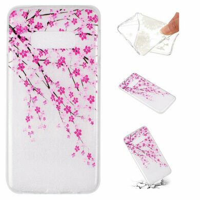 Силіконовий (TPU) чохол Deexe Pretty Glossy для Samsung Galaxy S10e (G970) - Peach Flower
