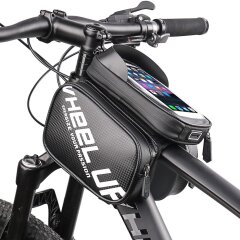 Сумка-держатель для велосипеда WHEEL UP Bicycle Bag для смартфонов с диагональю до 6.5 дюймов - Black