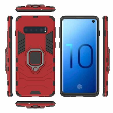 Защитный чехол Deexe Hybrid Case для Samsung Galaxy S10 (G973) - Red