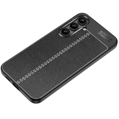 Защитный чехол Deexe Leather Cover для Samsung Galaxy S24 FE (S721) - Black