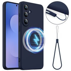 Захисний чохол Deexe Silicone Case with MagSafe для Samsung Galaxy S26 FE - Dark Blue