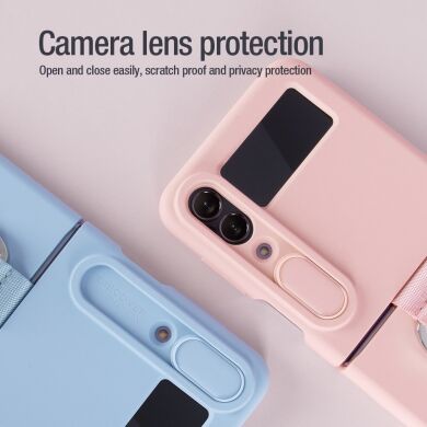 Защитный чехол NILLKIN CamShield Silky Silicone Case (FF) для Samsung Galaxy Flip 4 - Blue
