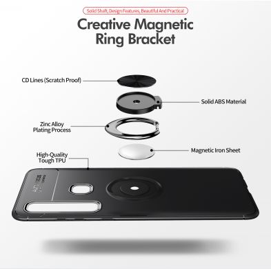 Защитный чехол UniCase Magnetic Ring для Samsung Galaxy A9 2018 (A920) - Black / Red
