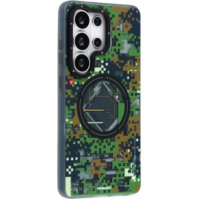 Захисний чохол YOUNGKIT Camouflage Circuit MagSafe для Samsung Galaxy S26 Ultra (S948) - Green