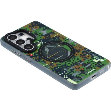 Захисний чохол YOUNGKIT Camouflage Circuit MagSafe для Samsung Galaxy S26 Ultra (S948) - Green