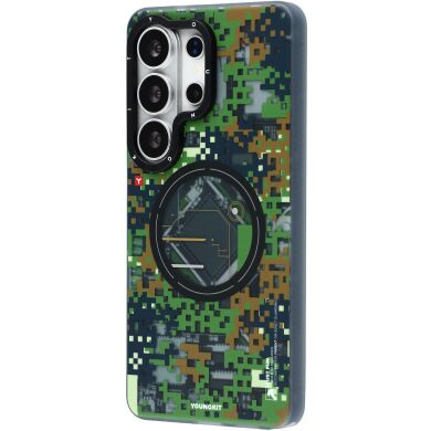 Захисний чохол YOUNGKIT Camouflage Circuit MagSafe для Samsung Galaxy S26 Ultra (S948) - Green