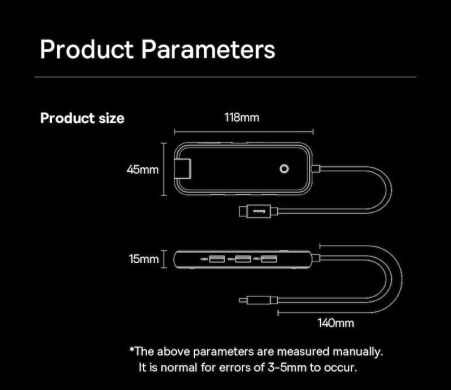 USB HUB Baseus AcmeJoy 7 in 1 (WKJZ010413) - Dark Gray