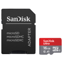 Карта памяти MicroSDHC SanDisk 16GB 10 class UHS-I + адаптер