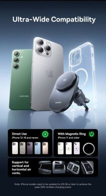 Автомобильный держатель с функцией беспроводной зарядки Baseus PrimeTrip VC2 Pro (C0013N00) - Black