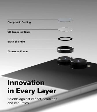 Комплект защитных стекол на камеру Ringke Camera Frame для Samsung Galaxy Flip 8 (8800380460621) - Black