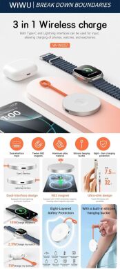 Беспроводное зарядное устройство WIWU Wi-W037 AirDock (15W) - White