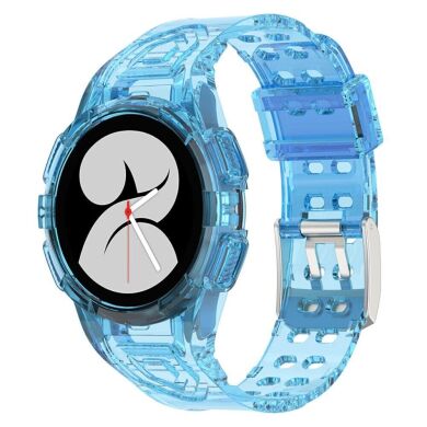 Ремешок Deexe Solid Color для Samsung Galaxy Watch 4 / 5 (44mm) - Transparent Blue